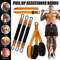 Bandas de asistencia para dominadas con pies de tela/rodillera, banda de resistencia resistente para barra de dominadas, asistencia para entrenamiento de fuerza