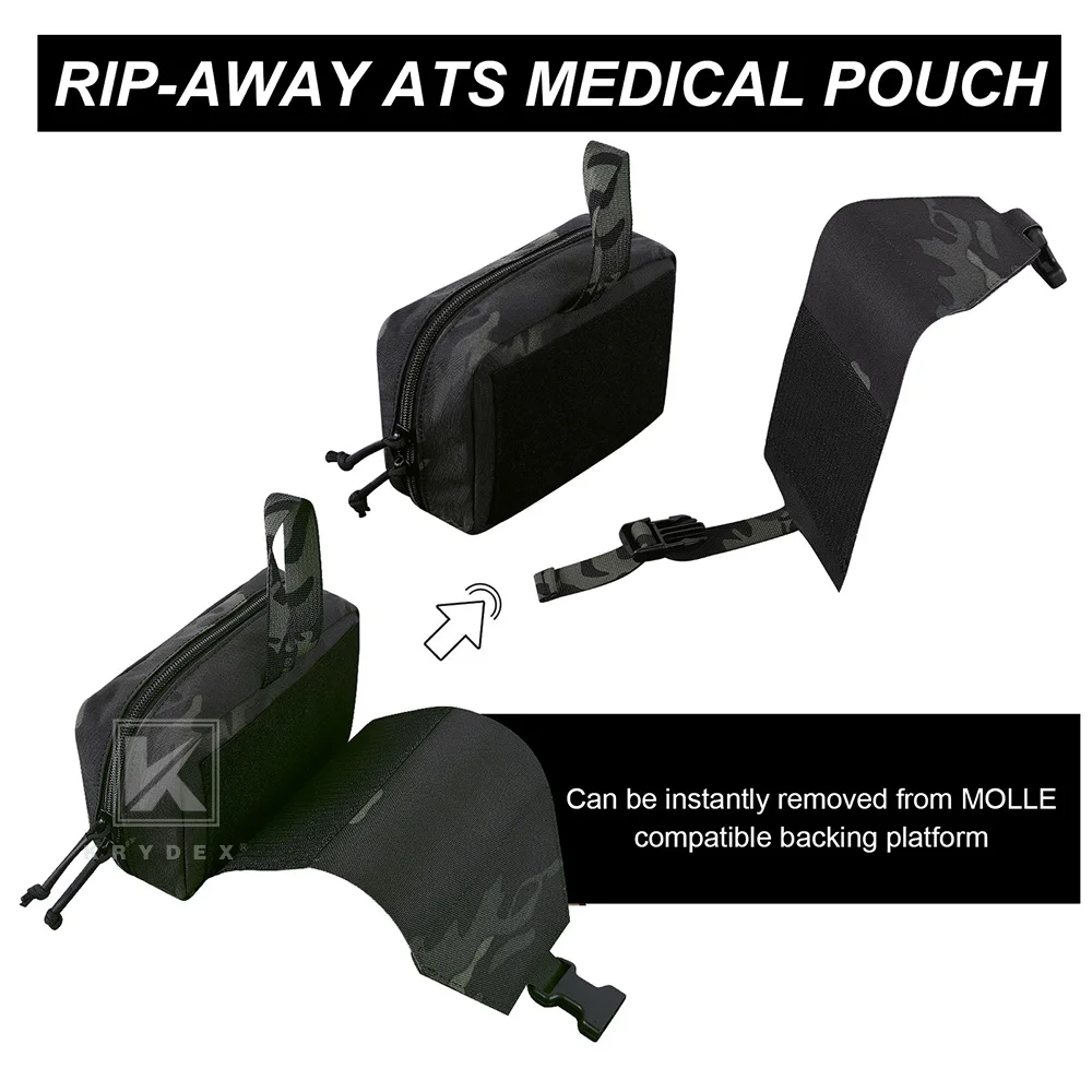 KRYDEX-Kit de primeros auxilios táctico, bolsa médica Molle para exteriores, EMT Rip Away IFAK, Kit de trauma, bolsa de supervivencia, equipo de viaje y senderismo - imagen 5