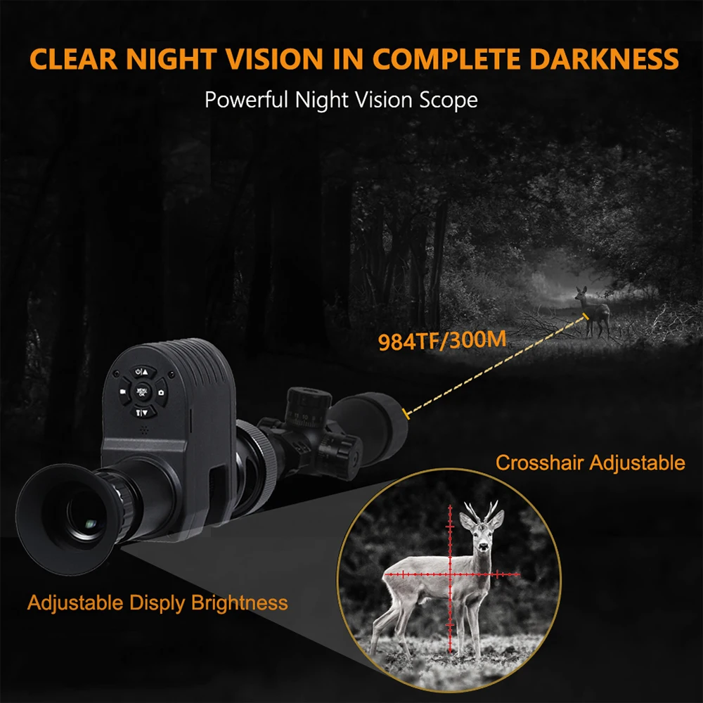 Mira de visión nocturna infrarroja con zoom 4x, dispositivo Monocular de visión nocturna Digital HD 1080P, cámara de caza de vídeo/fotos con pantalla completa - imagen 4
