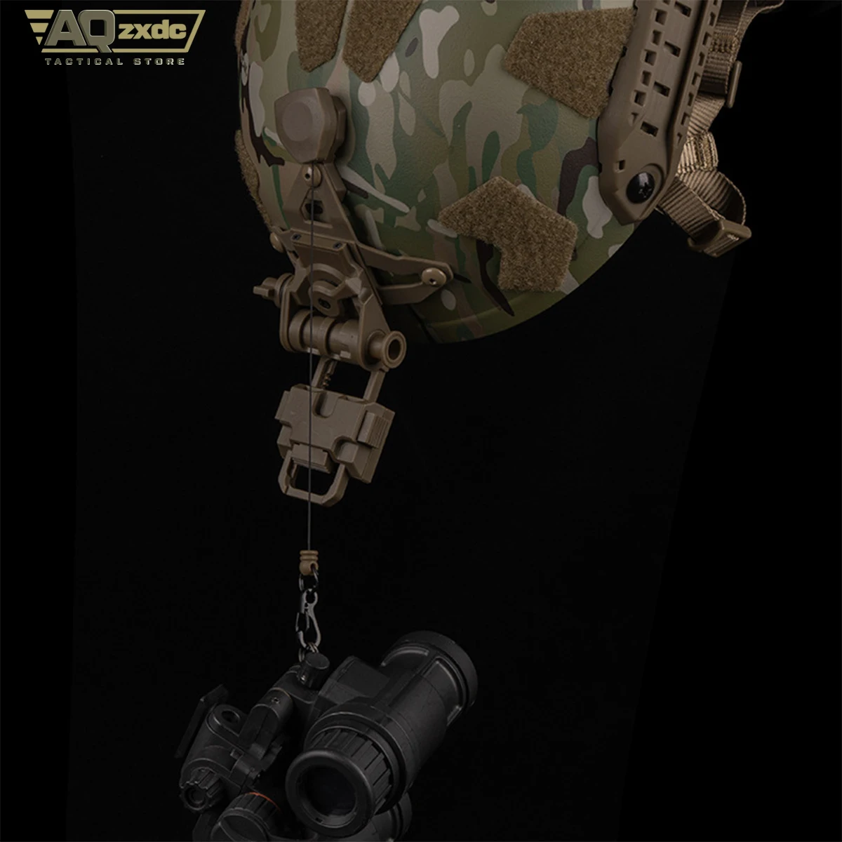 AQzxdc NVG Cordón para montaje de soporte de 3 orificios se fija con guardar soportes para casco de combate: evita NVG de ser perdido y caída - imagen 2