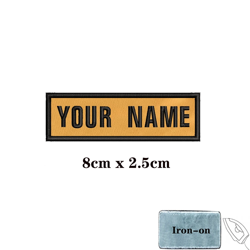 Parche personalizado con nombre y número, etiqueta con insignia, banda para planchar o gancho bordado, color amarillo, 1 unidad - imagen 4