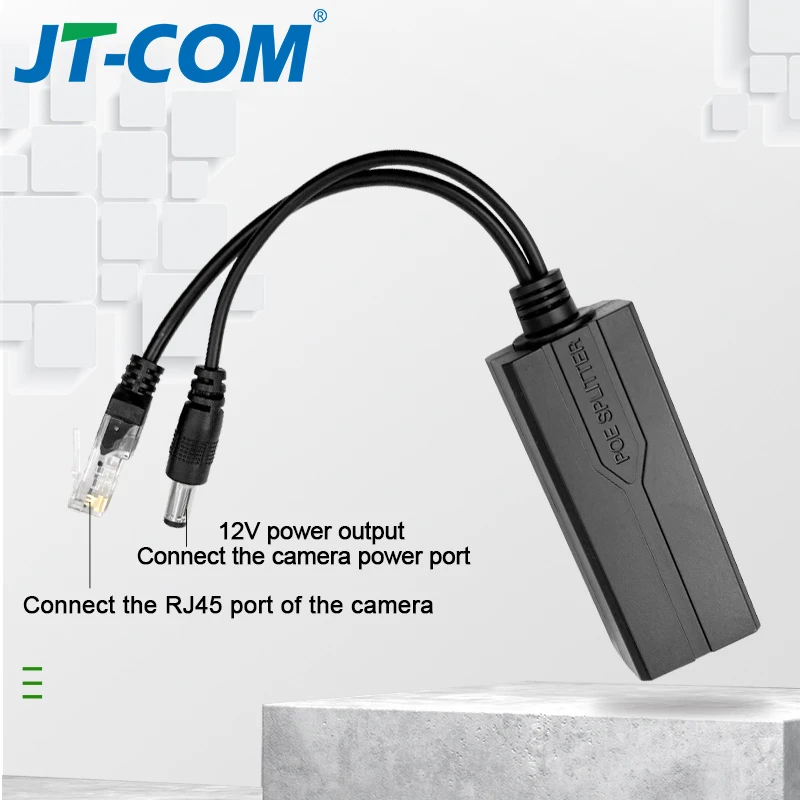 Divisor POE estándar de JT-COM, fuente de alimentación de 48V a 5V, 12V, 1.2A, 2.2A, Micro USB, tpye-c, para Huawei,Hikvision,Bobcat,Raspberry Pi - imagen 4