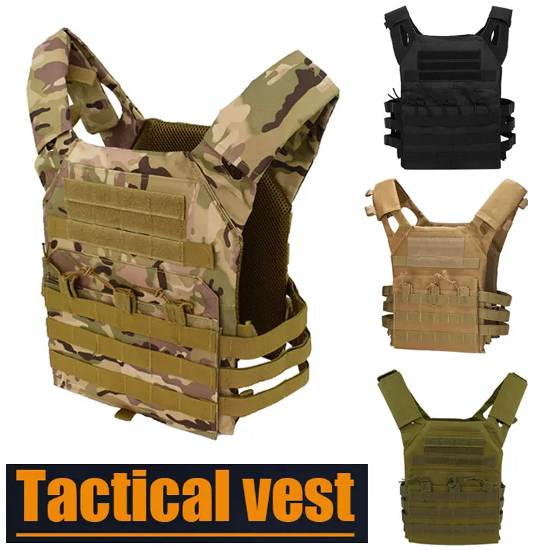 Chaleco táctico MOLLE de nylon camuflaje para Airsoft y caza - imagen 3