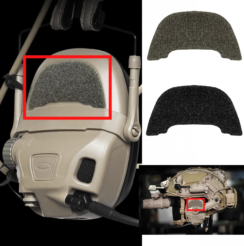 Adhesivo de protección, sujetadores de gancho y bucle, cinta decorativa con respaldo autoadhesivo, adecuado para auriculares tácticos AMP FE