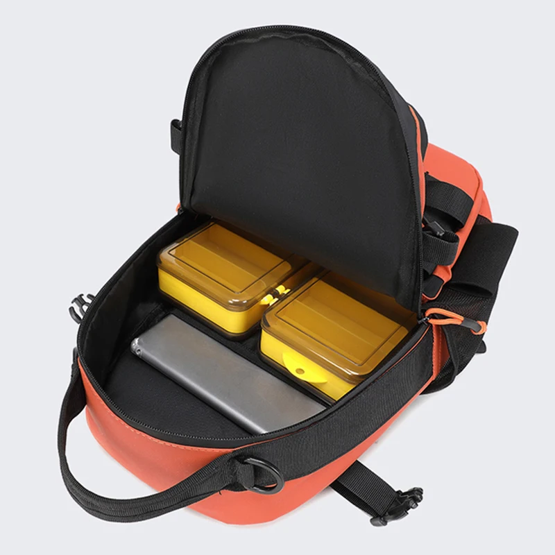 Mochila de pesca táctica con señuelos, con soportes para cañas, accesorios grandes para cajas de peces, para acampar al aire libre, senderismo, caza, bolsa de viaje - imagen 5