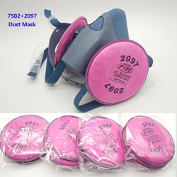 Máscara de Gas respirador de silicona 7502 con juego de gafas de filtro 2097 para polvo epoxi pintura vapor orgánico formaldehído soldadura molienda