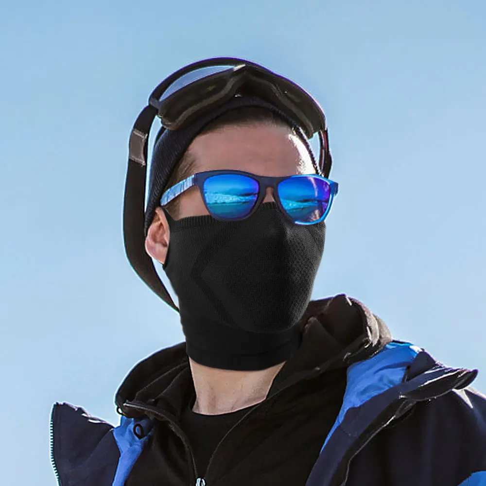 Cubierta facial deportiva, máscaras reutilizables, polaina de cuello transpirable de secado rápido, esquí, ciclismo, senderismo, viajes, deportes, media máscara, accesorios para exteriores - imagen 2