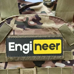 Parche de PVC de goma suave de ingeniero, chaleco táctico, gancho y bucle, sombrero, insignia de moral, mochila, pegatina decorativa, parches para brazalete para ropa