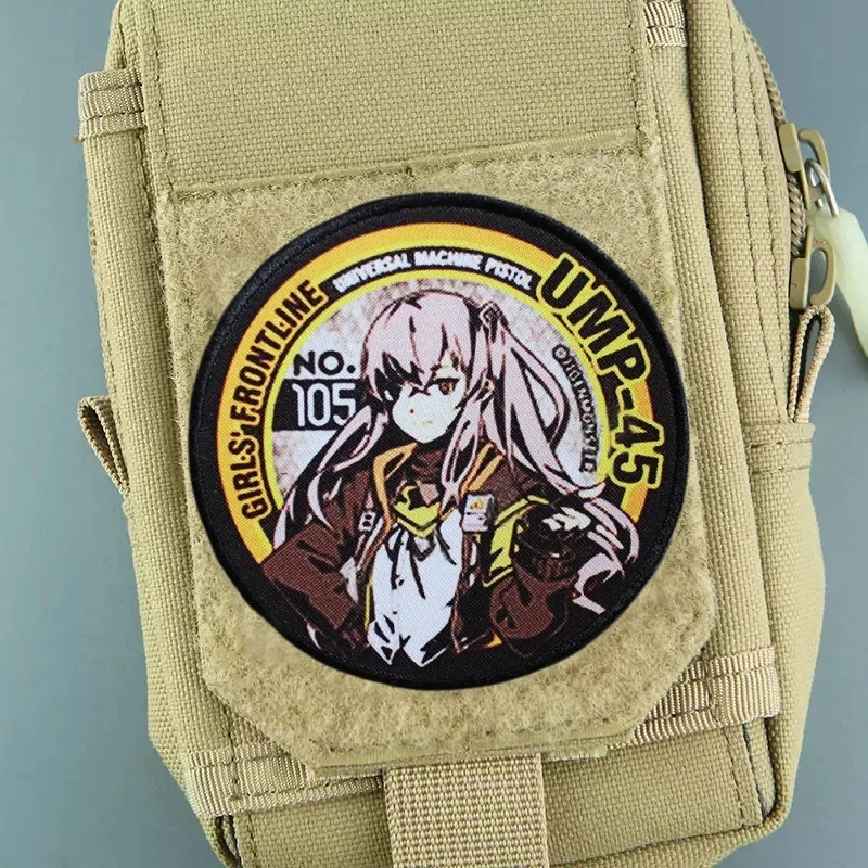 Parche de UMP-45 para ropa, insignia de moral táctica para chica, brazalete con estampado de gancho, parches militares, pegatina para mochila - imagen 2