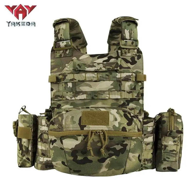 Yakeda 6094 chalecos portador de placa chaleco camuflaje Molle Nylon chaleco Modular chalecos tácticos caza al aire libre hombres chaleco - imagen 3