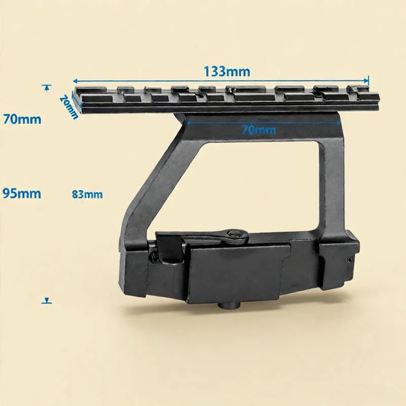 Anillos de montaje de alcance Picatinny táctico Midwest para Saiga AK47/AK74 - Montaje lateral de riel QD Compatible con la serie Eotech 55x