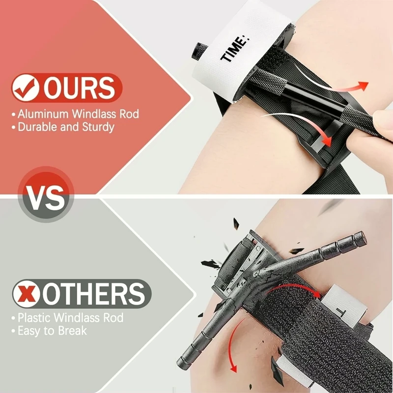 Primeros auxilios tácticos, nuevo torniquete de varilla de aluminio y Metal, hemostasia de supervivencia, actualización de segunda generación, uso repetido, fortalecedor - imagen 3