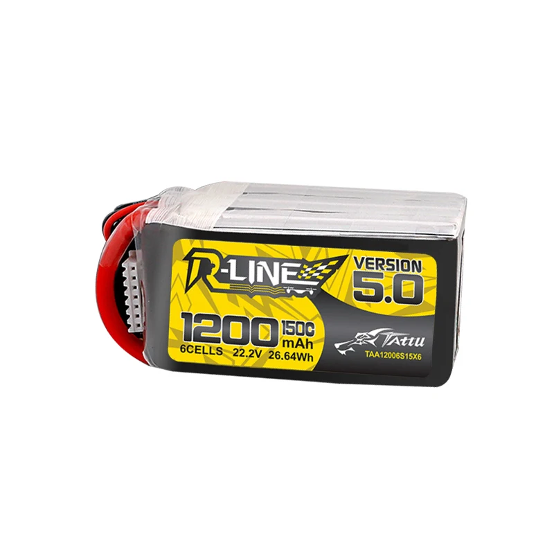 Batería LIPO TATTU R-LINE 5,0 150C 1200/1400mAh 22,2 V para helicóptero RC Quadcopter Dron de carreras con visión en primera persona piezas 6S batería de Drones - imagen 2