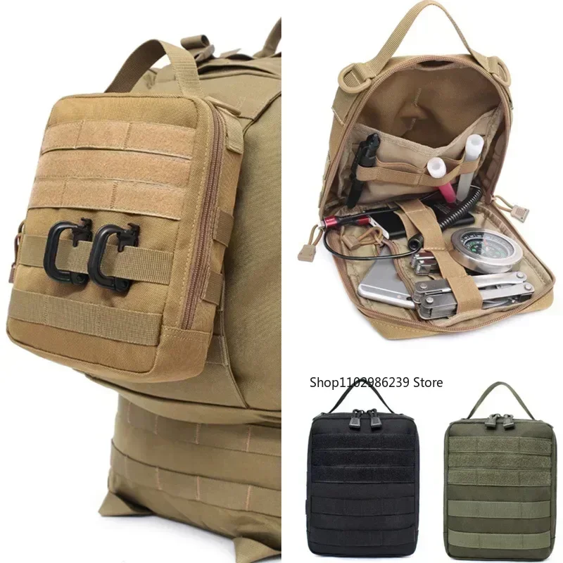 Bolsa táctica Molle, bolsa de herramientas EDC de utilidad para acampar al aire libre, Kit de supervivencia de caza, bolsa médica