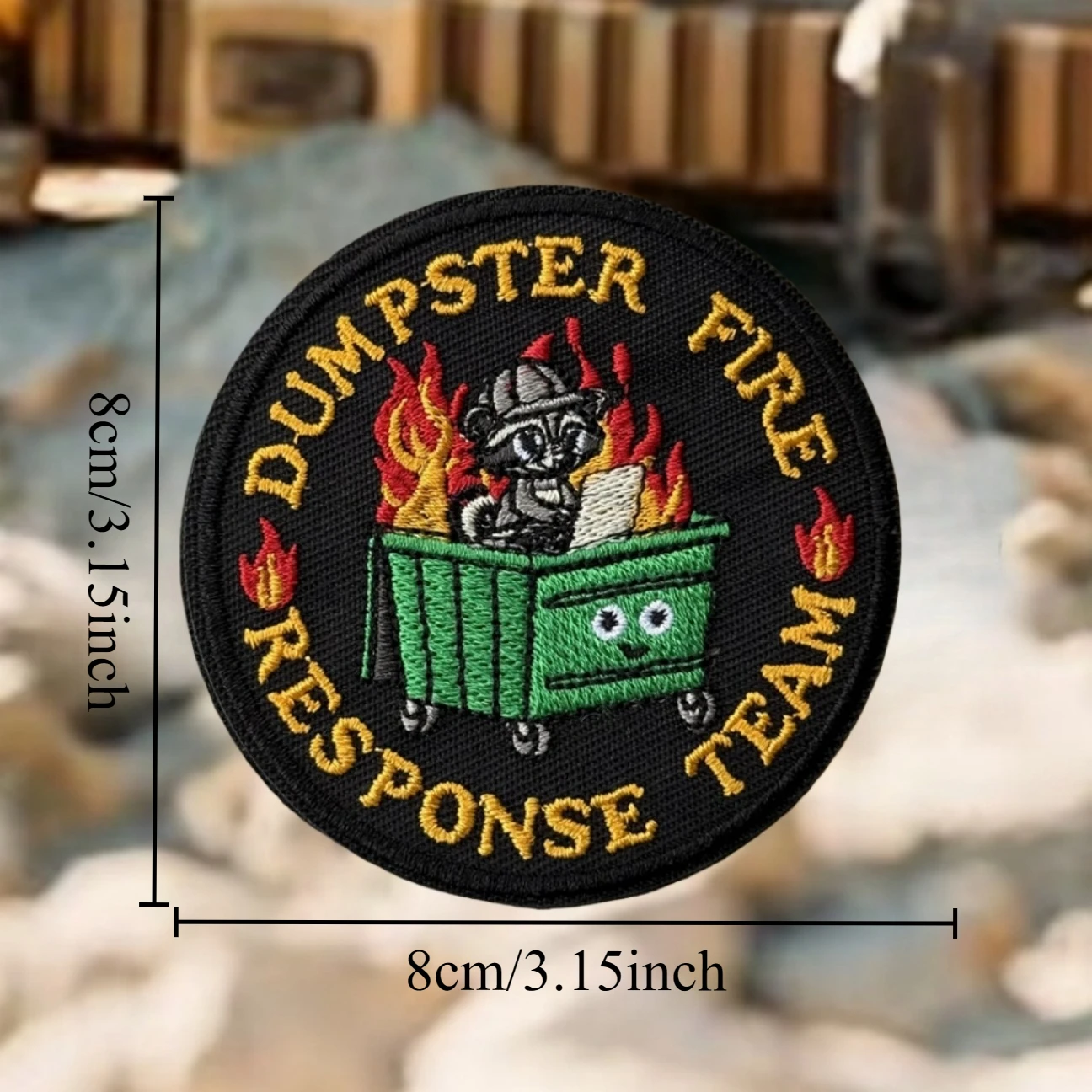 Parche táctico de moral divertida "Dumpster Fire Response", emblema militar, parches de gancho y bucle bordados para pegatinas de mochila - imagen 2