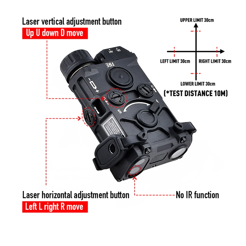 WADSN táctico OGL Eotec Nylon plástico rojo verde azul punto vista ajustar iluminación puntería caza blanco LED linterna estroboscópica - imagen 5