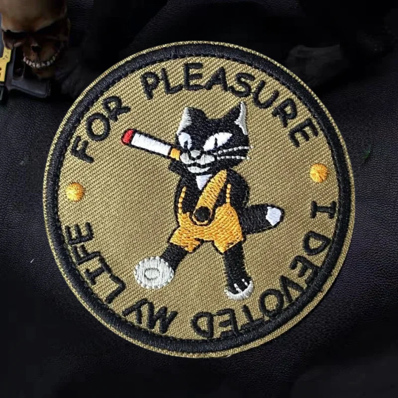 Interesante parche bordado de gato de Anime, gancho táctico, insignia de moral, mochila, pegatina decorativa, parches para brazalete para ropa - imagen 5