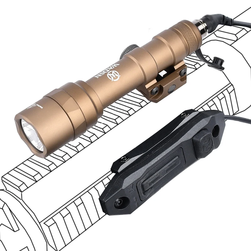 WADSN M300A M600U linterna táctica luz blanca caza Scout luz interruptor de presión de doble función para m-lok Keymod 20MM Rail - imagen 5