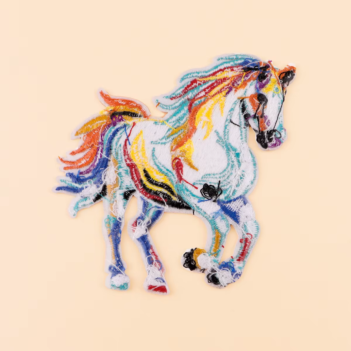 Parche termoadhesivo bordado caballo colorido para ropa–Costura - imagen 2