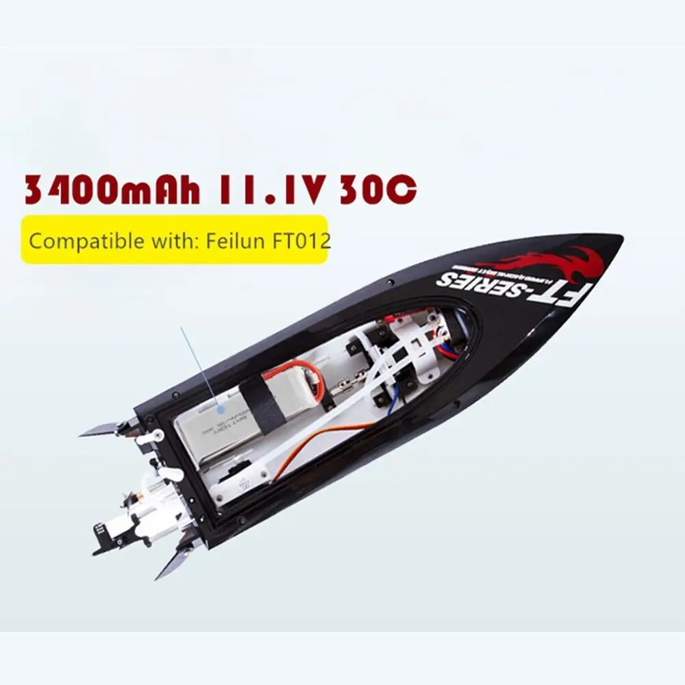 Batería Lipo mejorada de 3400mah y 11,1 V para Feilun FT012 RC Boat Huanqi 734 RC helicóptero juguetes repuestos Accesorios - imagen 3