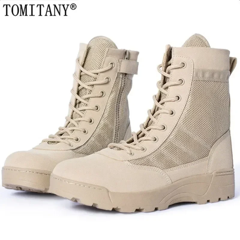 Botas tácticas para Hombre, botines de combate para Hombre, botas de malla transpirables para entrenamiento al aire libre, zapatos de senderismo, Zapatillas para Hombre - imagen 3