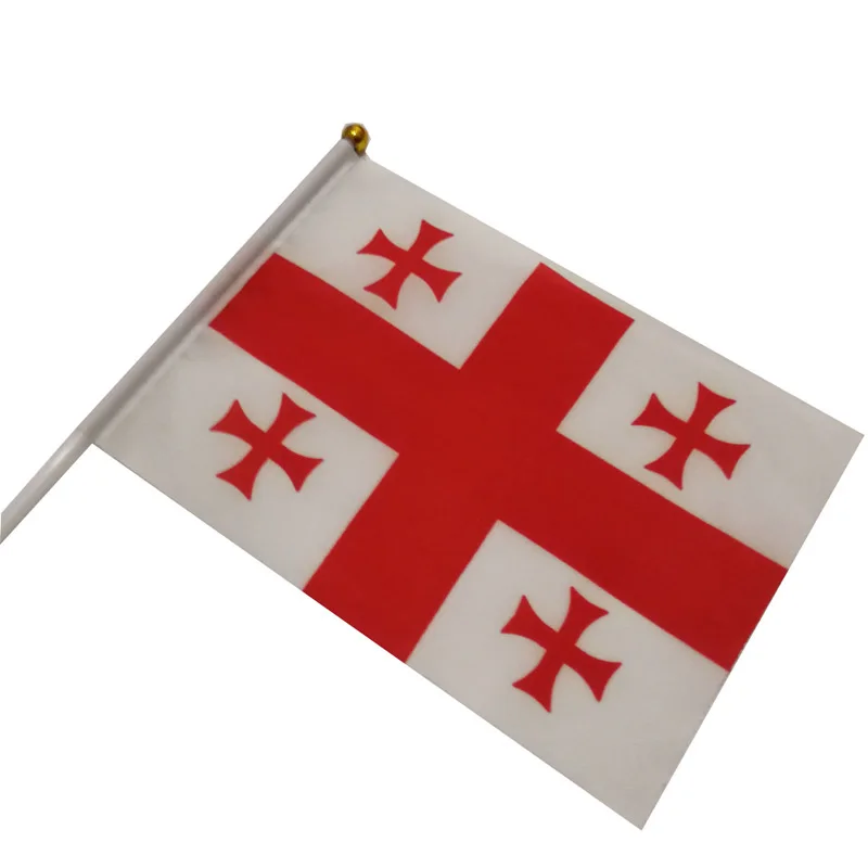 10 unids/lote banderas onduladas a mano de Georgia 14x21cm bandera de Georgia al por mayor - imagen 4