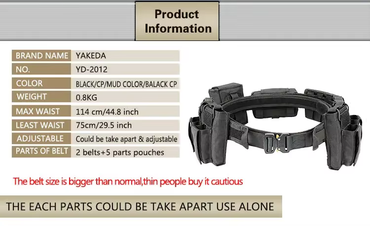 Yakeda cinturón táctico 7 en 1 para Airsoft nylon con portaMag - imagen 5