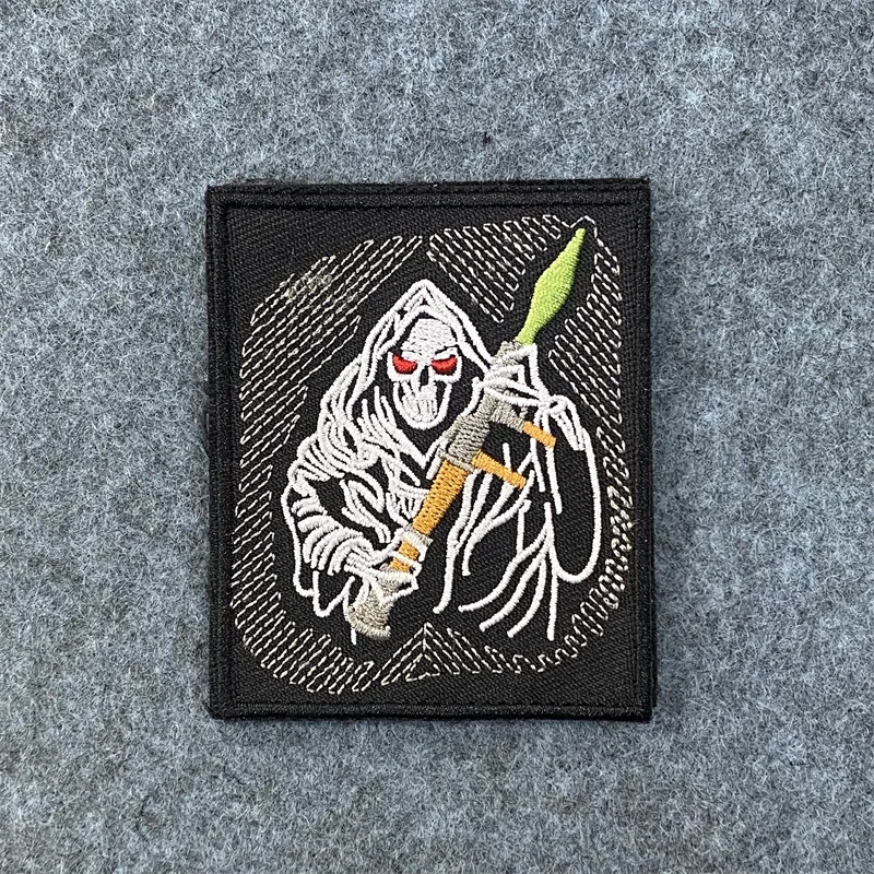 Parche de calavera táctica militar, insignia de moral bordada de PVC, gancho y lazo, brazalete, mochila, parches decorativos, apliques para ropa - imagen 4