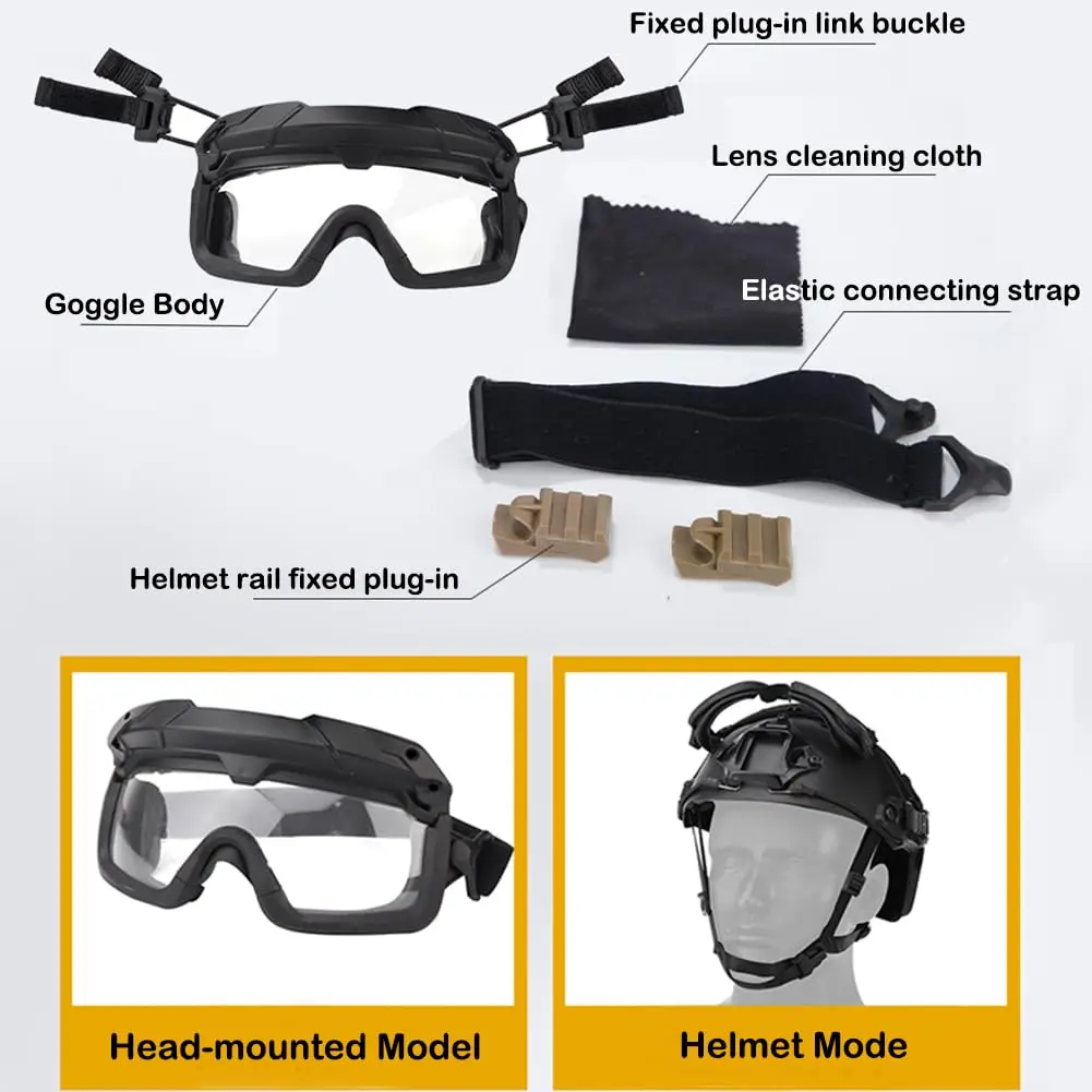 Casco táctico Airsoft Paintball rápido con juego de auriculares de comunicación gafas casco luz de señal para entrenamiento de caza de Paintball - imagen 5