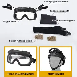 Casco táctico Airsoft Paintball con auriculares comunicación luz señal