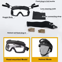 Casco táctico Airsoft Paintball con auriculares comunicación luz señal