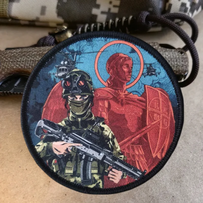 Parche con estampado de ángeles y Jesús, chaleco táctico, insignia de moral con gancho y bucle, pegatinas decorativas para mochila, parches para brazalete para ropa - imagen 4