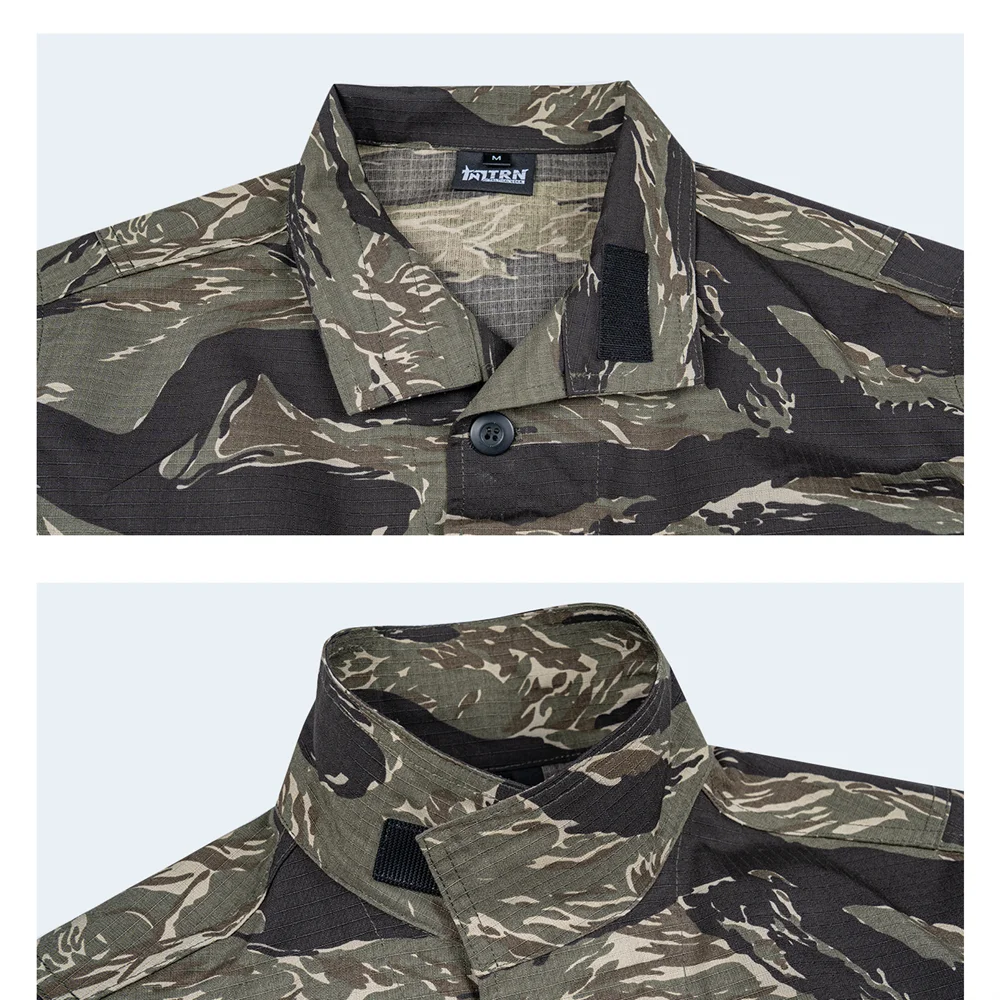 Camisa táctica manga larga camuflaje nocturno desértico rayas tigre - imagen 4
