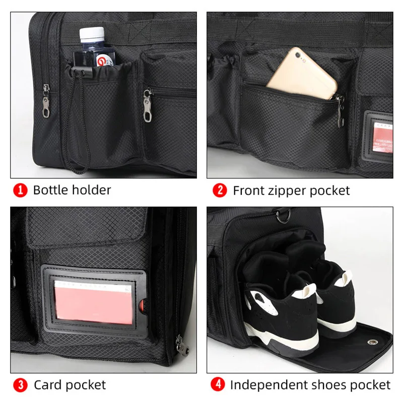 Bolsa de viaje al aire libre para Fitness con bolsillo para zapatos, bolso de gimnasio para hombre, bandolera de hombro multifunción, bolsas deportivas de viaje informales XA47WA - imagen 3