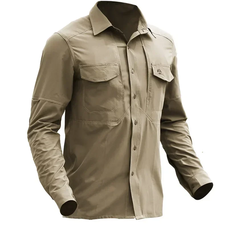 Camisa táctica de secado rápido para hombre, camisa de manga larga, ventilador militar, abrigo de entrenamiento de servicio especial elástico para primavera y otoño - imagen 5