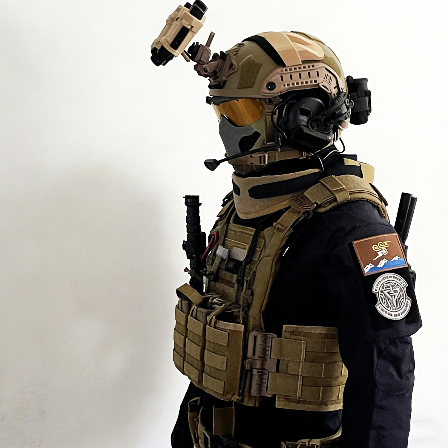 Casco táctico Delta Force con máscara dragón y gafas nocturnas - imagen 4