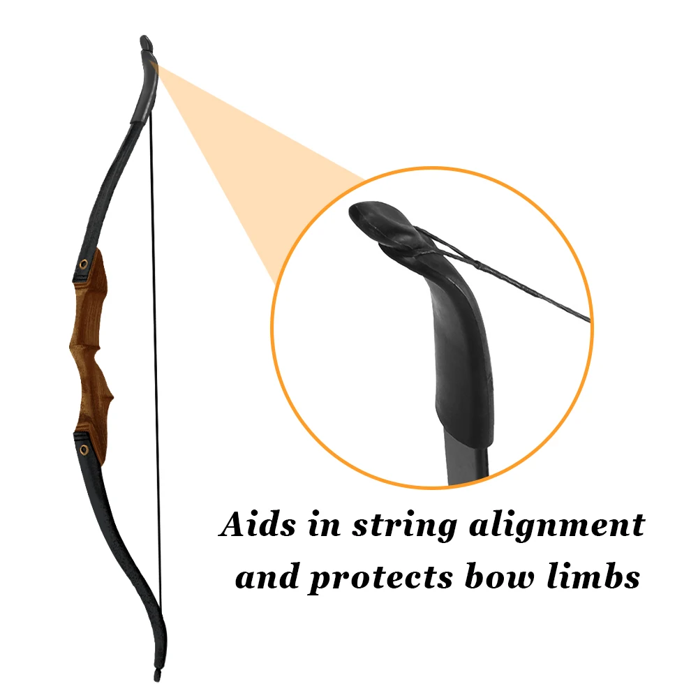 Protector de punta de extremidad de arcos recurvos, 2 uds., 14x3,3 cm, protector de extremidades, cubierta de tiro con arco, punta de ahorro para tiro, accesorios de caza - imagen 3