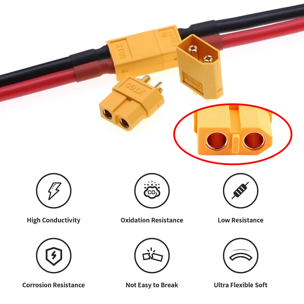 Conector de Cable macho a hembra de extensión XT60 12AWG para Panel Solar, batería RC, estación de energía portátil - imagen 3
