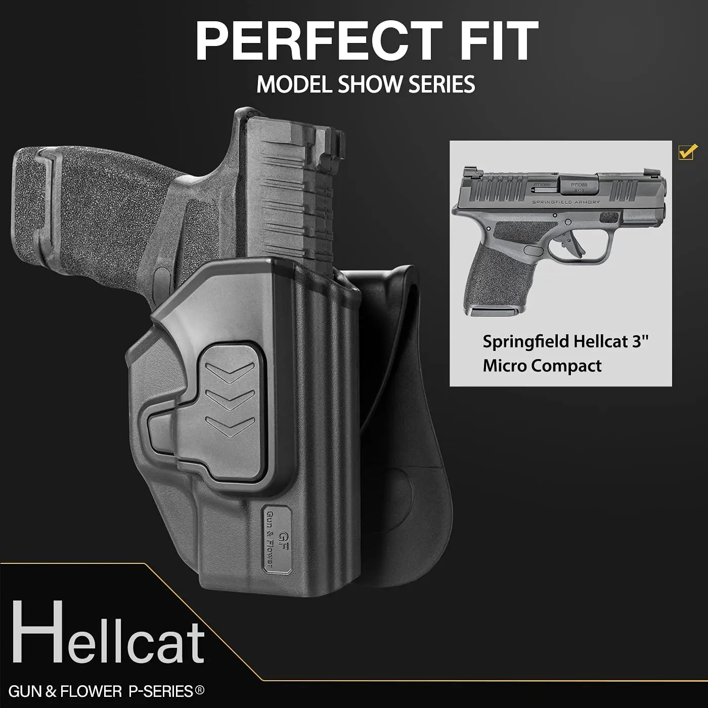 Funda Hellcat de 9mm con cinturilla exterior, funda de transporte compatible con Springfield Hellcat, microcompacta de 3'', funda de paleta OB, bolsa táctica - imagen 5