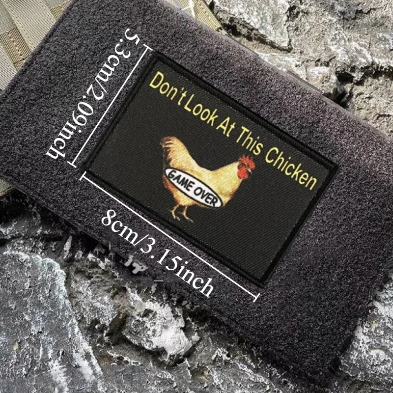 No parezca este parche con estampado de pollo insignia de moral militar táctica gancho y bucle mochila ropa pegatina decorativa brazalete - imagen 4