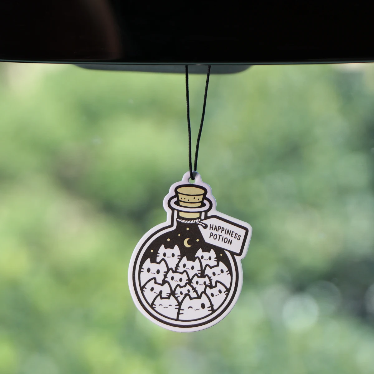 Ambientadores para coche con forma de gato, tabletas de aromaterapia para coche, decoraciones colgantes para espejo retrovisor, accesorios para coche, colgantes interiores