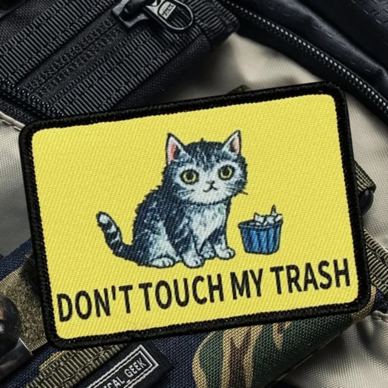 Parche estampado DON'TOUCH MY TRASH, chaleco táctico, sombreros con gancho y bucle, insignia de moral, pegatinas para mochila, parches para brazalete para ropa - imagen 5
