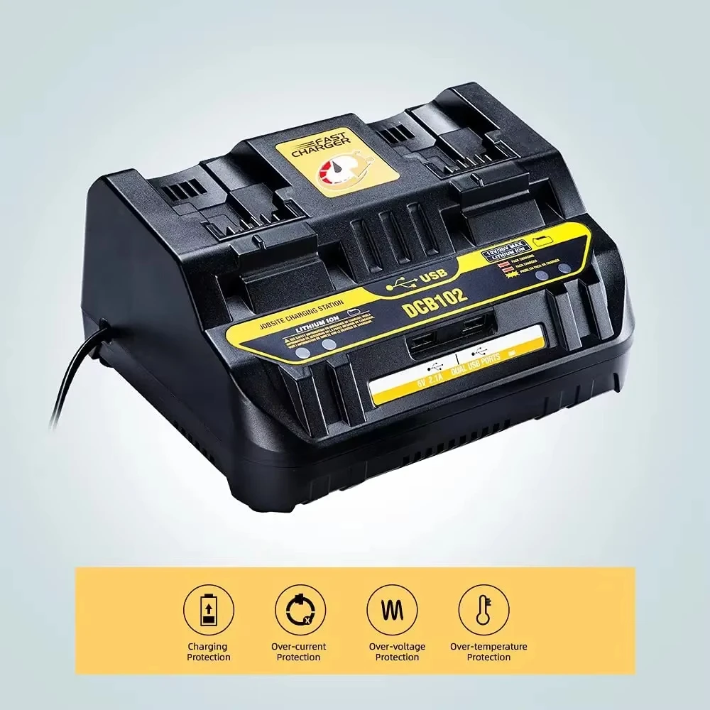 Cargador rápido original DeWalt DCB102 para baterías 20V litio - imagen 4
