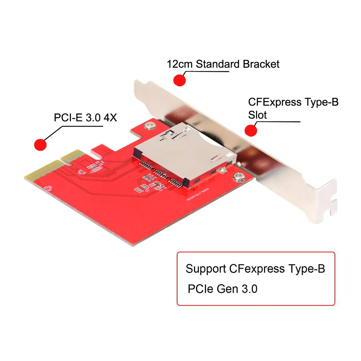 Adaptador de tarjeta de extensión CY PCI-E 4x a CF Express para CFE tipo-b, compatible con tarjeta de memoria R5 Z6 Z7 - imagen 5