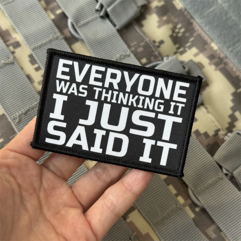 Todo el mundo estaba pensando en parche moral táctica militar personalizado apliques mochila pegatina impreso gancho bucle parches para ropa - imagen 4