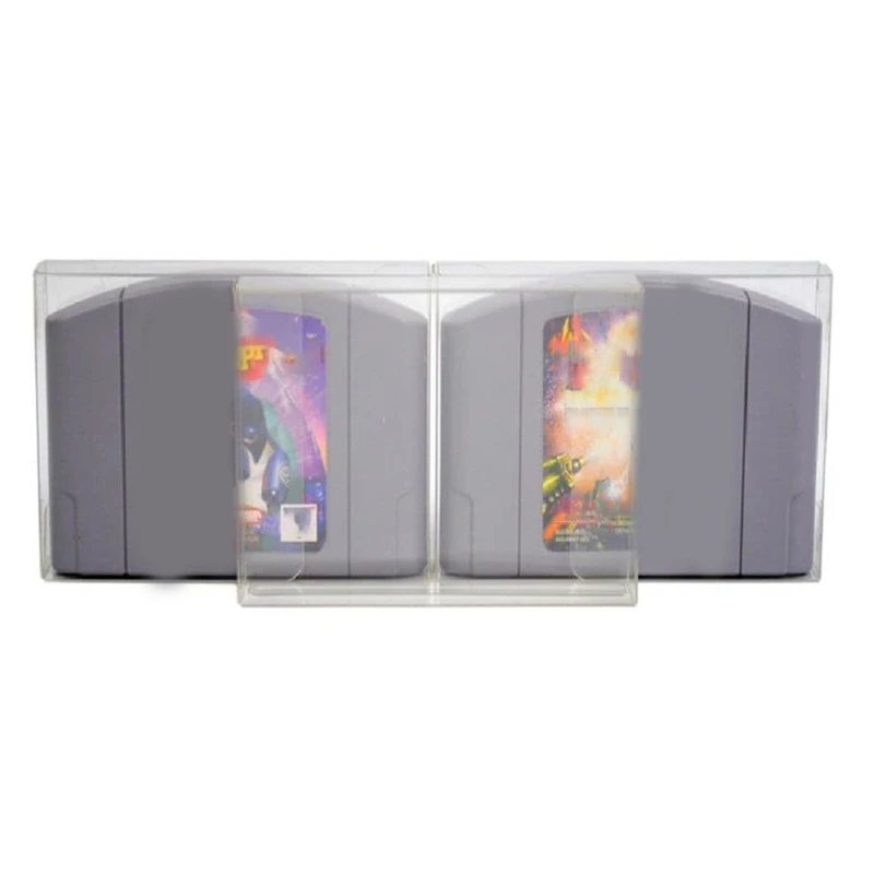 10 unids/pack funda protectora transparente caja cartuchos juego transparente para N64 K1KF