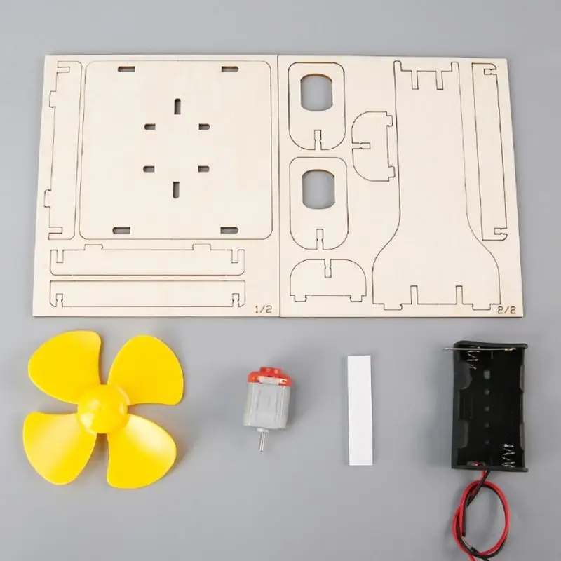 Ventilador eléctrico educativo de madera STEM para aprender física - imagen 5