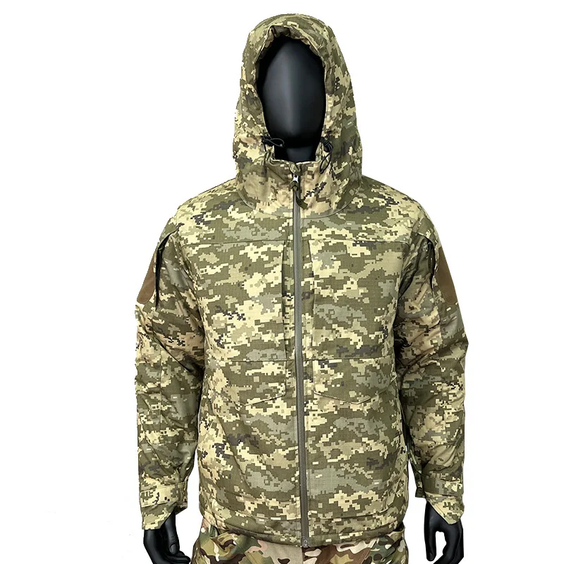 Chaqueta de algodón de camuflaje táctico M65, abrigo resistente al frío de invierno para exteriores para hombre, cortavientos con forro reflectante térmico - imagen 3