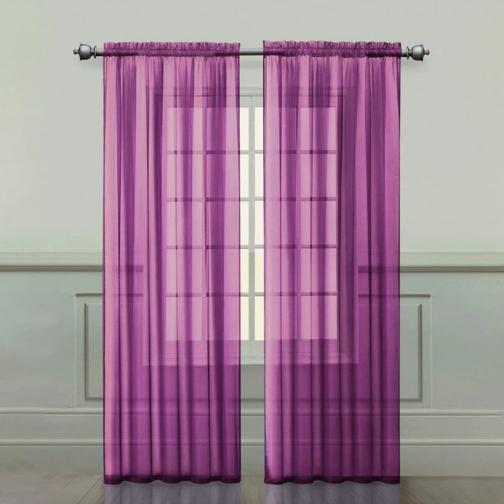 Cortinas translúcidas de tul: voilé elegante para salón, baño - imagen 2
