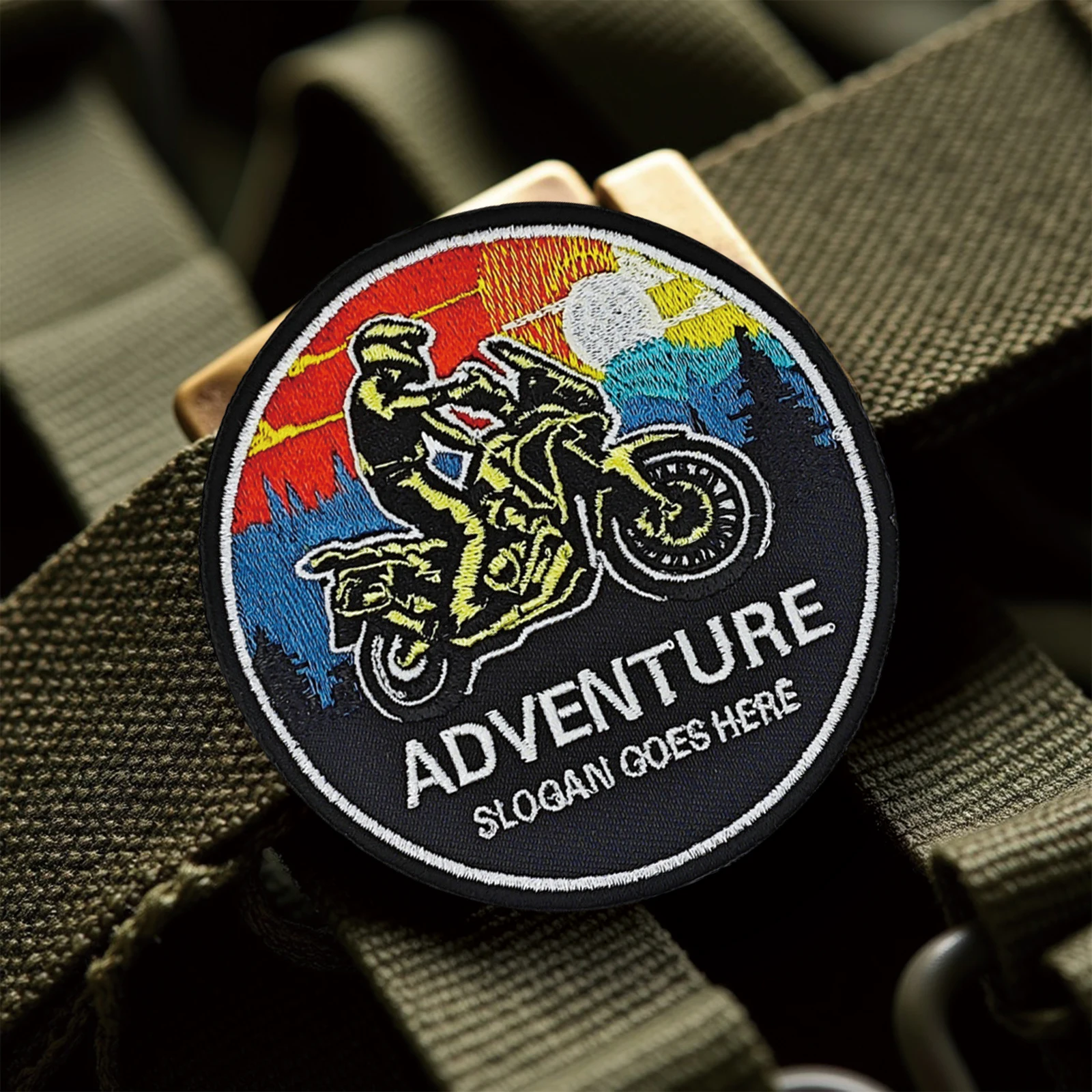 Parche de Velcros para motociclista de aventura, insignia bordada con cierre de gancho y bucle para mochila táctica Molle, chaqueta, gorras - imagen 4